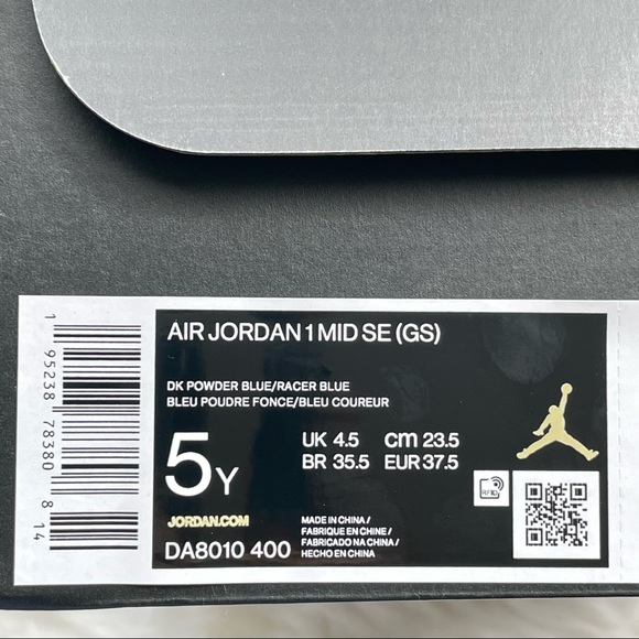 Nike Air Jordan 1 Mid SE Sprite Blue Women’s 6.5 New Y5 - Picture 14 of 16